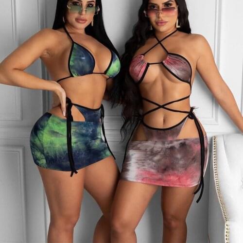 String Sexy Brazilian Bikini Cover Up 3 Piece Set Swimsuit Women Thong Bathing Suit Push Up Swimwear Female Swim Suit Beachwear