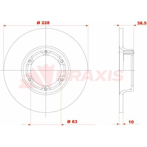 BRAKE DİSKİ ON RENAULT R12 TAURUS STRAIGHT 228mm 7700502515 BRAXIS AE0800