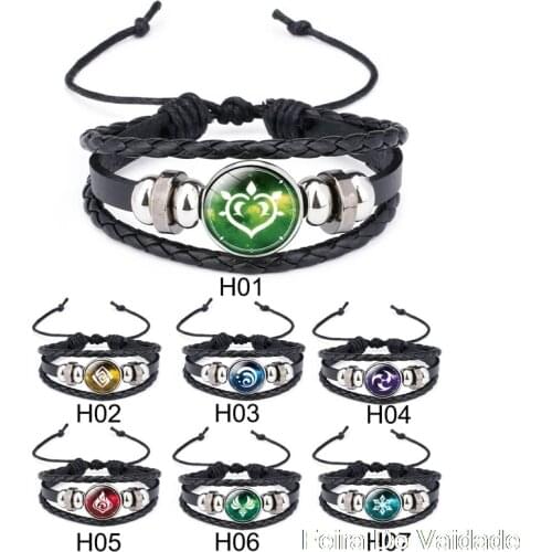 Genshin Impact Game Cosplay Prop Eye of God Water Wind Thunder Fire Rock Ice Element Bracelet Jewelry Accessories