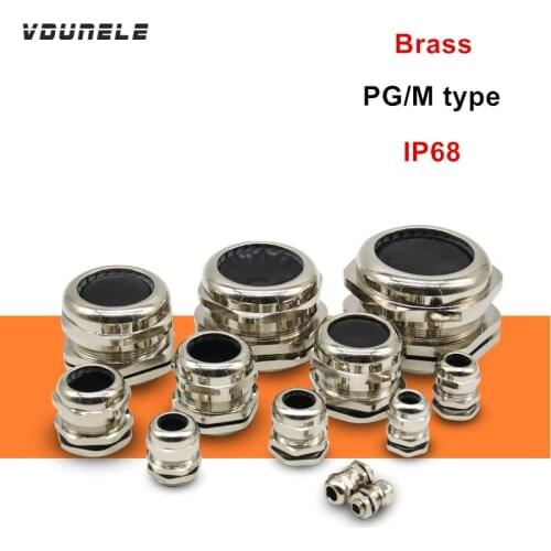 Waterproof Cable Gland Brass Nickel Metal IP68 Cable Connector PG7 Wire Connector M16 High Quality Cheap Price Cable Glands