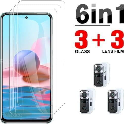 6 IN 1 Tempered Glass 9H HD Screen Protector For Xiaomi Redmi Note 10 Pro Max 4G 10S Note10 10Pro s Camera Lens Protective Film