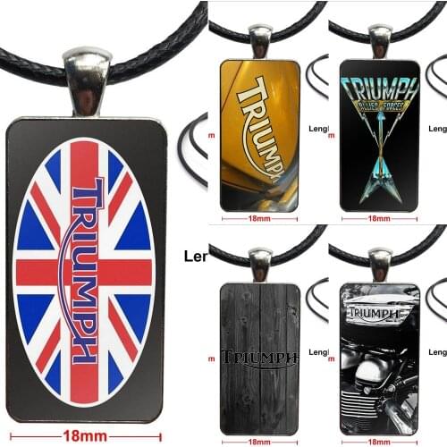 For Women Jewellery Glass Cabochon Pendant Necklace Rectangle Fashion Necklace Triumph