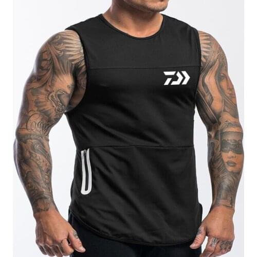 Summer Outdoors Fishing Vests Solid Jacket Sports Mens Quick-Drying Fitness Tops Tactical Camouflage Fishing Vest