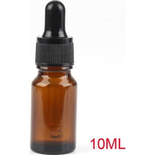 1 Pc10ml Empty Dropper Bottle Amber Essential Oil Glass Aromatherapy Liquid Brown Drop For Massage Pipette Bottles Refillable