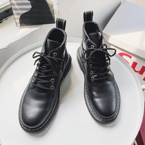 2020 Winter British workwear short high-top Martin versatile waterproof casual mens leather boots
