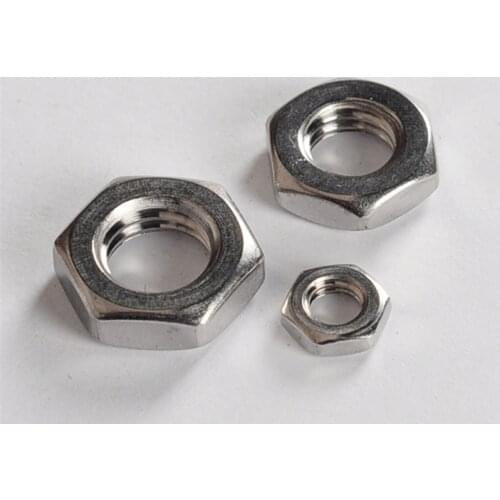 304 stainless steel nut flat thin nut DIN439 hex nut M4 M5 M8 3d printer parts