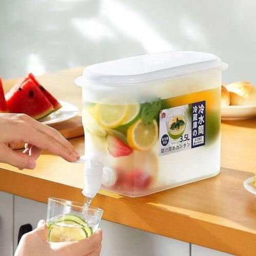 3500ml Refrigerator Cold Kettle With Faucet Household Lemonade Bottle Drinkware Cold Water Bottle Container For Kitchen