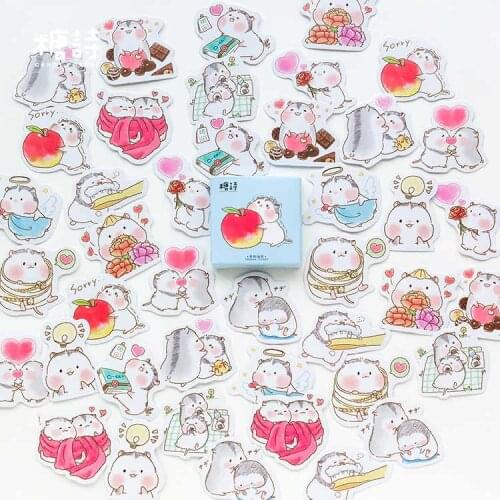 45 Pcs/bag Cute Friends of Hamster Decorative Stickers Adhesive Stickers Scrapbooking Diy Decoration Diary Stickers