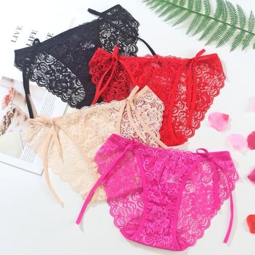 6PC Women Lace Briefs Panties Sexy Lingerie Bandage Bikini Elegant Ladies Underwear Teenage Girl Bragas 8 Colors XS-XL 3351p6