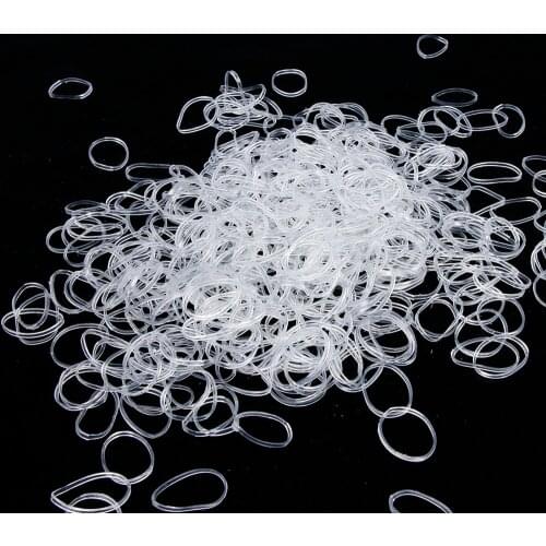 600 pcs Clear transparent Ponytail Holder Elastic Rubber Band Hair Ties Ropes Rings Elastic Rubber Useful Unisex Headwear