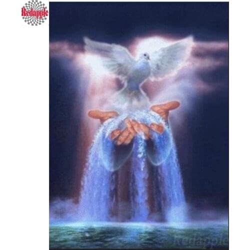 DIY diamond painting cross stitch kits Abstract hand pigeon full 5d diamond embroidery crystal bead waterfall landscape decor