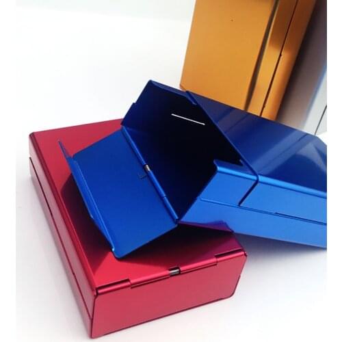Aluminum Cigarette Case Portable Solid Color Cigarette Holder, 20-25 Capacity Lightweight Metal Cigarette Case, 5 Colors