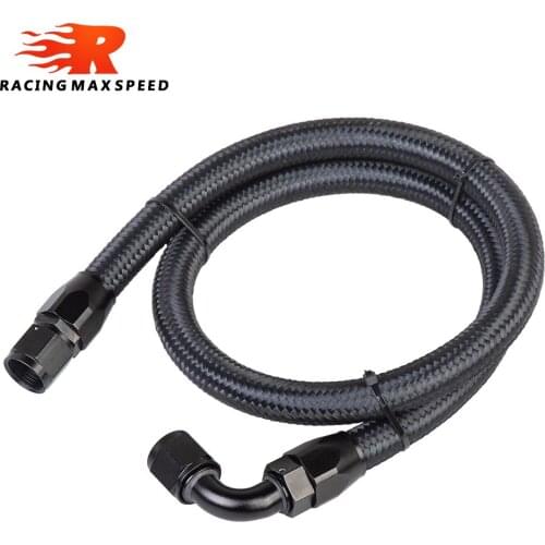 AN10 1Meter Nylon Brained Oil Hose Line Hose Tube With 0Degree 90Degree Swivel Hose End Fitting Installed