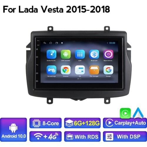 8 core 6+128 4G LTE Android10 Car multimedia player For LADA Vesta Cross Sport 2015 - 2020 BT WIFI GPS Head unit CARPLAY Auto