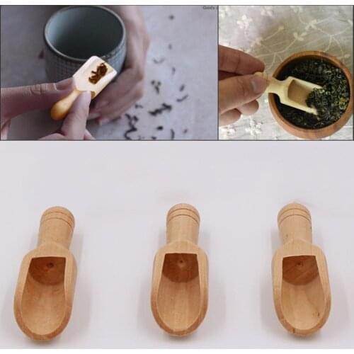 Wooden Coffee Tea Sugar Salt Powder Spoon Scoop Kitchen Utensil Tool Mini Wooden Scoop Bath Salt Spoon Candy Flour Spoon Kitchen
