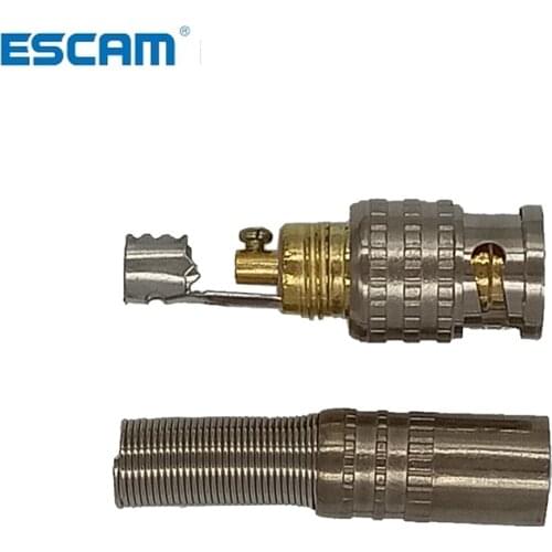 ESCAM 20pcs Gold BNC Male Video Plug Coupler Connector to Screw for RG59 Cable Adapter CCTV Camera System Accessories