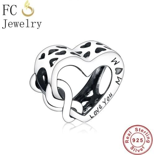 FC Jewelry Fit Original Brand Charm Bracelet 925 Silver Love You Mom Forever Infinity Bead Making Mothers Day Berloque 2020