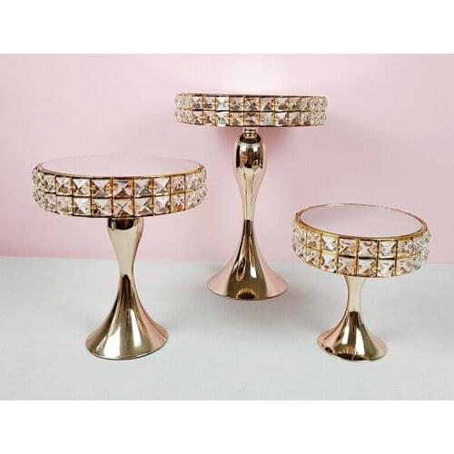 Square Crystal Metal Cupcake decorations Dessert Pedestal Party Display cake tray