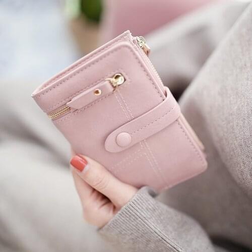Fashion Multifunction Womens Wallet Female Matte Short Paragraph Folding Clutch Bag Coin Purse Card Holder Package