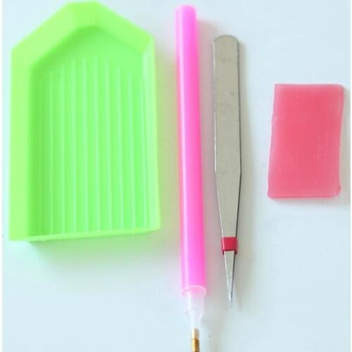 4 Pcs/Lot DIY Tools Set Tweezer Pick Up Pencil Plate Nail Art Rhinestone Nail Suit Clay For Stone B3527
