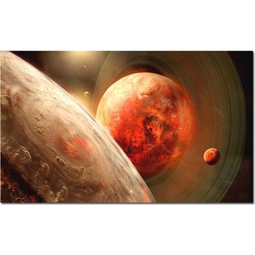 Planets Poster Cosmos Space Silk Poster Moon Wall Art Prints For Home Bedroom Decoration Large Size