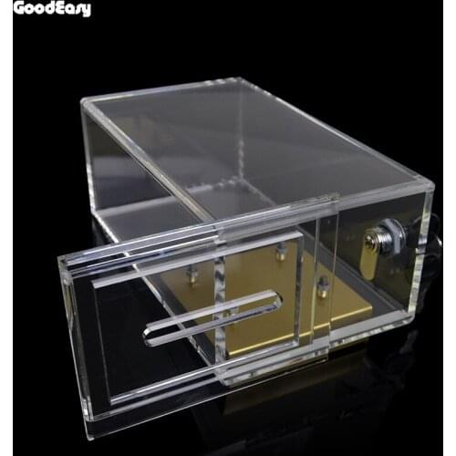 Transparent Acrylic Safe Box Poker Chips Professional Gambler Coin Case Bank Double Security Casino Money/Tips Box 1pcs