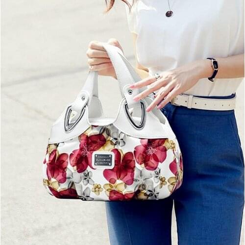 Luxury Fashion PU Leather Bag Women Handbags Female Shoulder Bag flower Portable Tote Bag Large Capacity Multi-color Simple Bags