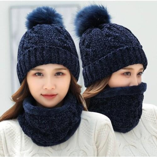 Hats Woman Day Wool Hat Knitting Hat Student Joker Keep Warm Earmuffs Hat Scarf Twinset Hats