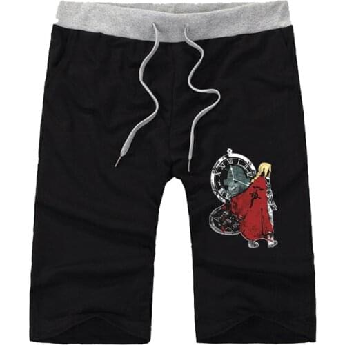 Anime Fullmetal Alchemist shorts teenagers Short Sweatpants Summer Cotton Loose Mens Casual Waist Shorts