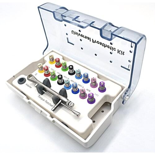 Dental Instrument Implant Torque Wrench Ratchet 10-70NCM with Screwdriver Repair Tools Drivers & Wrench Kit Dentist Tool