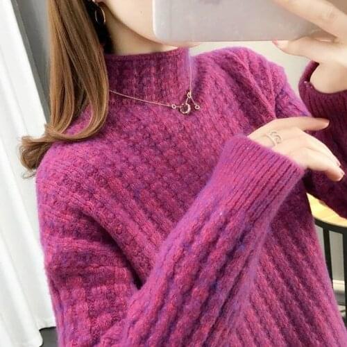 2021 Autumn Winter Thick Sweater Women Knitted Ribbed Pullover Warm Sweaters Long Sleeve Turtleneck Slim Jumper Clothing