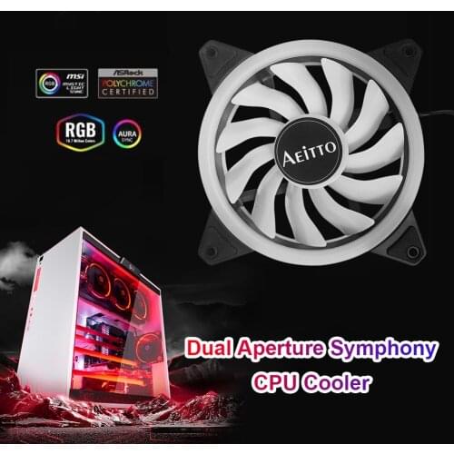 Dual Aperture 120mm 6/4 Pin PC Computer Case Fan CPU Cooler LED Luminous Cooling Fan DC 12V Quiet Silent Radiator Heatsink