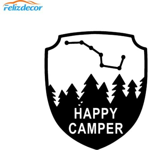 Happy Camper Vinyl Decal Die-Cut Car Stickers Text Car Quote Removable L640