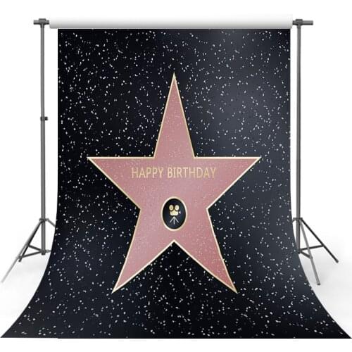 Vinyl Background Photography Hollywood Walk of Fame Famous Producer Actor Star Background Birthday Photo Studio Backdrop