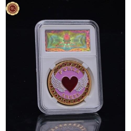 WR Best Selling Cheap Challenge Coins Metal Art Crafts Engrave Casino Poker Angel Coin Metal Token Coin for Collection