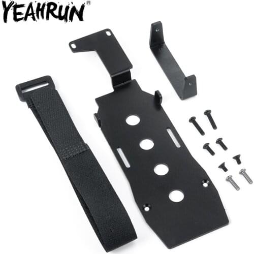 YEAHRUN RC Car Metal Low Gravity Center Battery Mounting Plate with Tie for 1/10 Axial TRX-4 TRX4 RC Crawler Car Parts