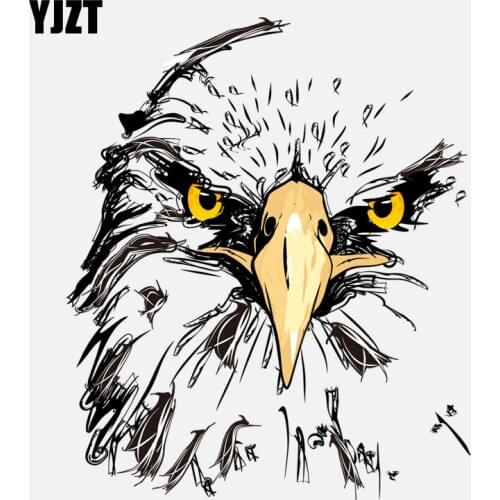YJZT 13.1CM*15.7CM Eagle Eye Sharp Observation Decal PVC Car Sticker 11-01205