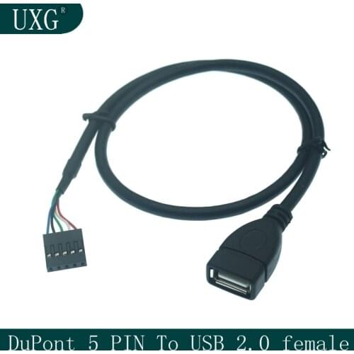 1x 15cm USB 2.0 A Female to Dupont 5 Pin Female Jack Header Motherboard Adapter Cable Cord