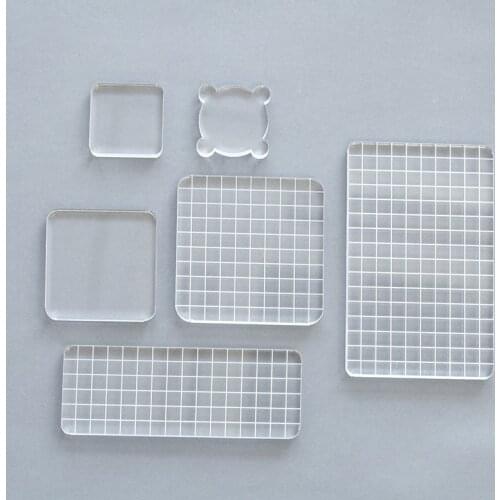 1pc Crystal Acrylic Stamp Pad Transparent Seal Creative Christmas Gift Accessories High Quality Plexiglass School Supplies DIY