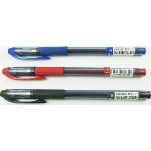 1pc APG63201 0.38mm Pipe Blue Black Red Gel Ink Pens Apply for Financial Use