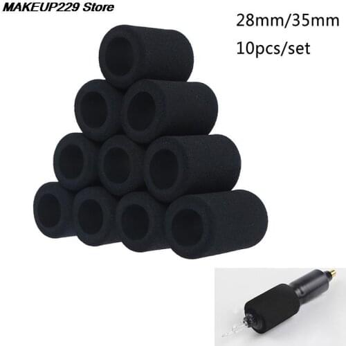 10pcs/Lot Memory Foam 28/35mm Tattoo Pen Machine Cover Tattoo Grip Cover Black