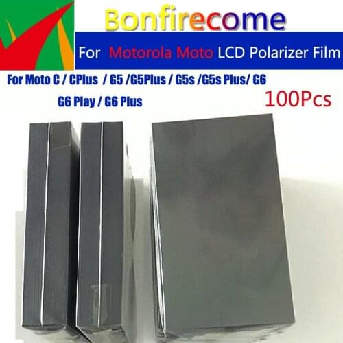 100Pcs\lot LCD Polarizer Film For Motorola Moto C G5 G5S G6 Plus Play Polarizer Display Screen Replacement