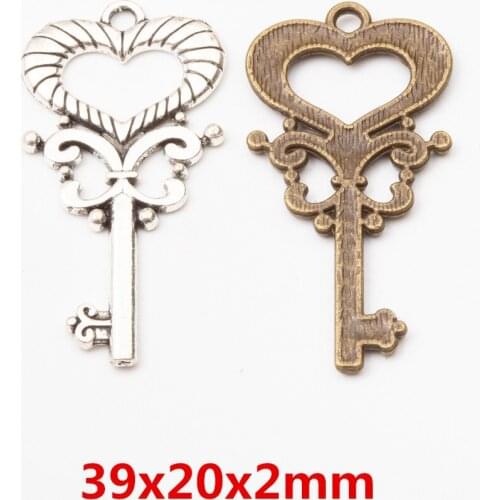 15pcs China Supplier metal alloy skeleton keys charms for keychain 5721