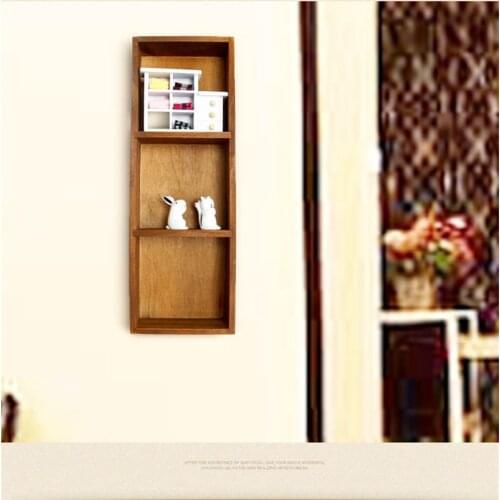 2017 Retro Storage Shelf Solid Wooden Boxes Craft Decorative Rack Wall Hanging Three-layer Bedroom Sorting Storage Holder Hot