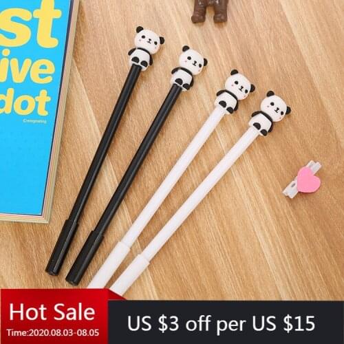 24 Pcs Creative Shake Bear Neutral Pen Cute Learning Stationery Bear Water Student Examination Black Neutral Pen Wholesale