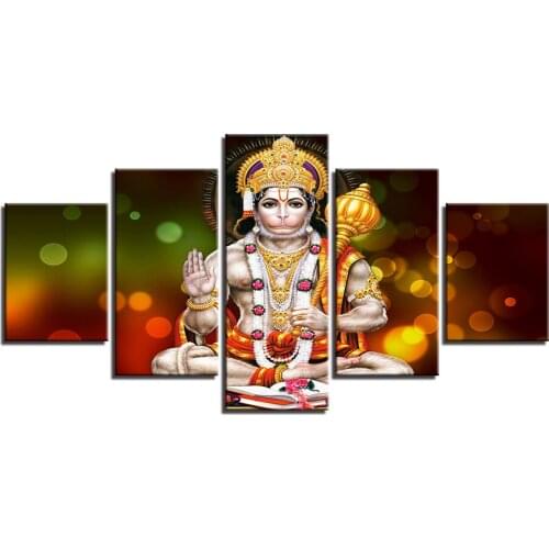 5 pcs,Full Square 5D DIY Diamond Painting Lord Hanuman diamond Embroidery Cross Stitch Rhinestones Y2538