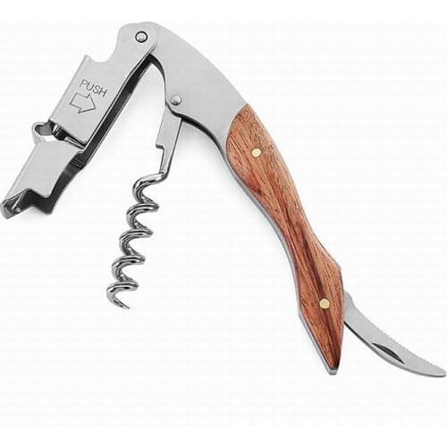 50PCS Wood Handle Professional Wine Opener Multifunction Portable Screw Corkscrew Beer Bottle Open