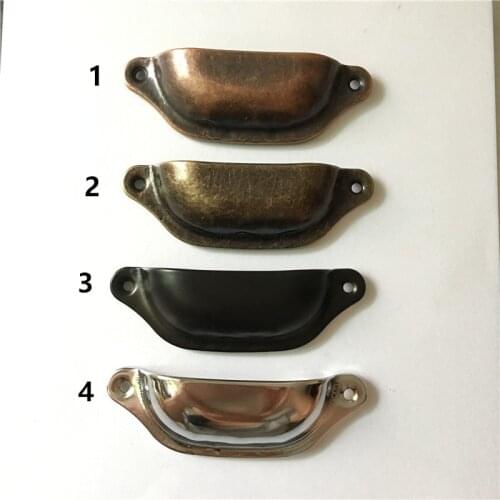 97mm Retro Metal Kitchen Drawer Cabinet Door Handle Furniture Knobs Hardware Cupboard Antique Brass Shell Pull Handles,2Pcs