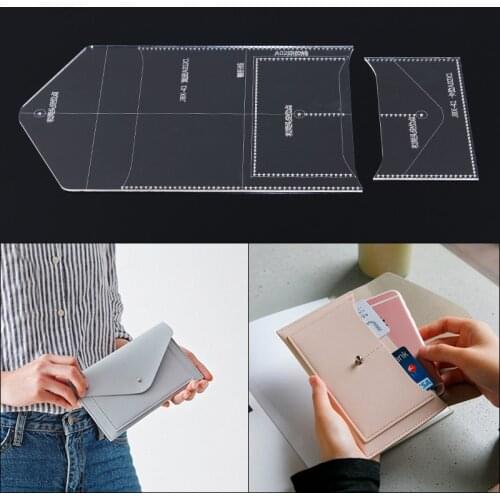 Acrylic Stencil Laser Cut Template DIY Leather Handmade Craft Women Long Wallet Hand Bag Sewing Pattern 18cm*11cm*1cm