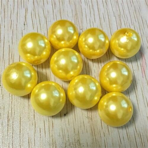 Free shipping ! 20mm 110pcs/lot yellow color Acrylic Pearl Beads Chunky Gumball Beads for Chunky Necklace Jewelry making